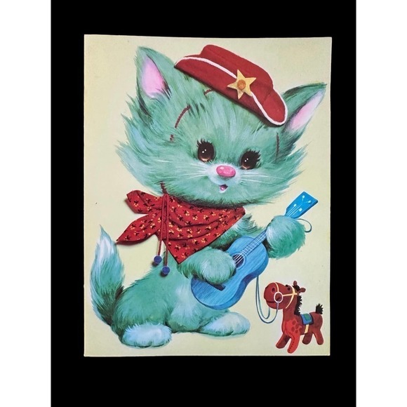 Vintage 1970 Quality Crest Pastel Pets birthday cards - Picture 5 of 13